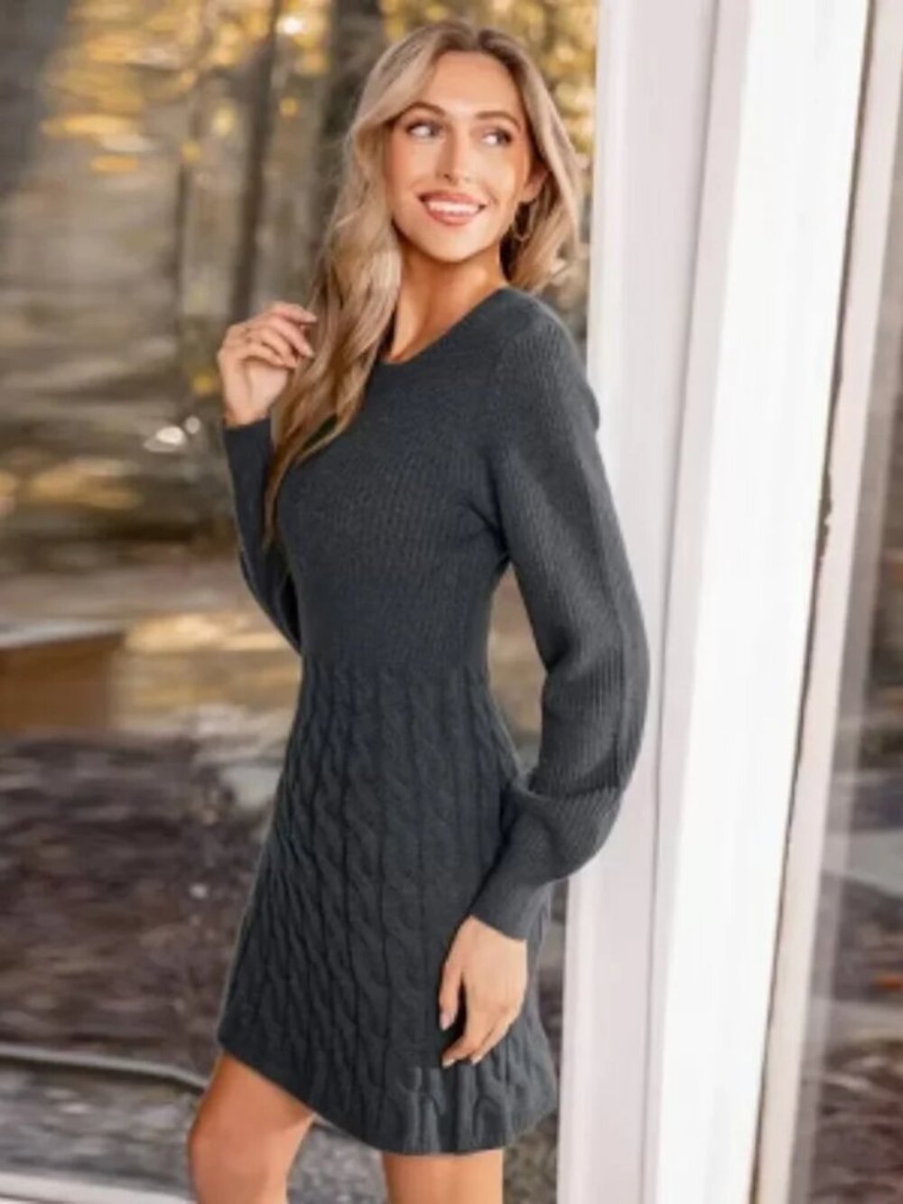 CUPSHE Cozy Cable Knit Sweater Mini Dress | Size S | Fall & Winter 🤍🍂